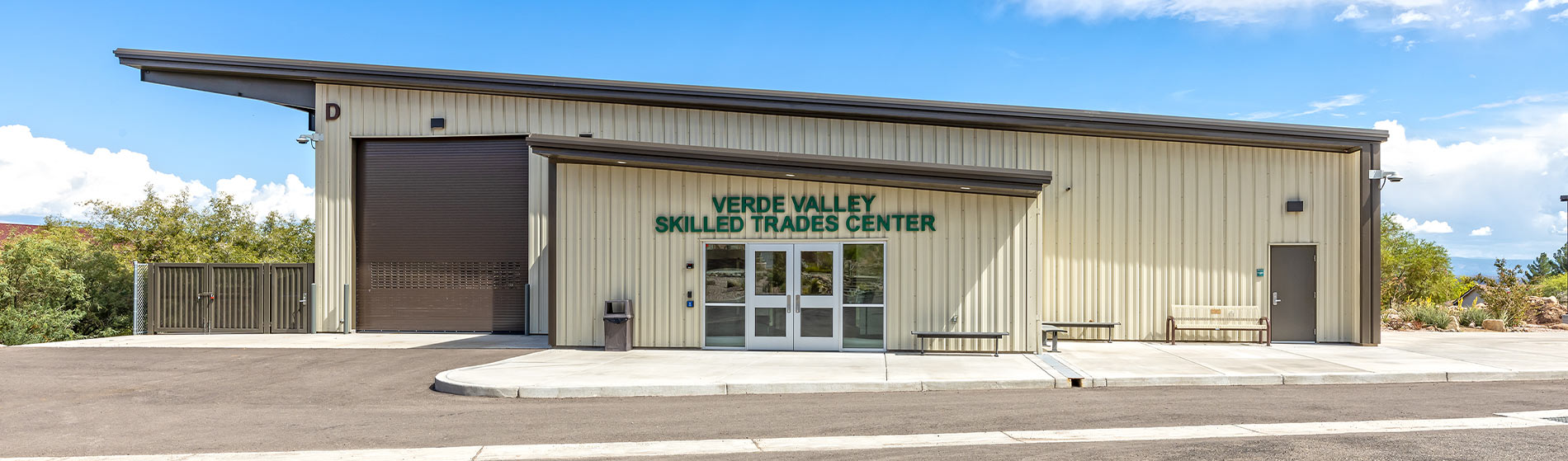 Exterior of Yavapai College's Verde Valley Skilled Trades Center