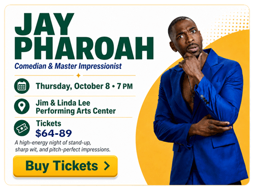 Jay Pharoah performance october 8 at 7 pm link to ticketing website.